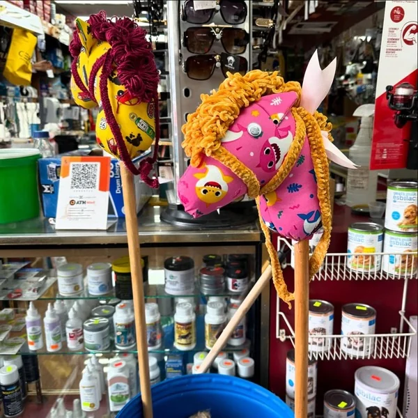 Caballitos de palo de colores