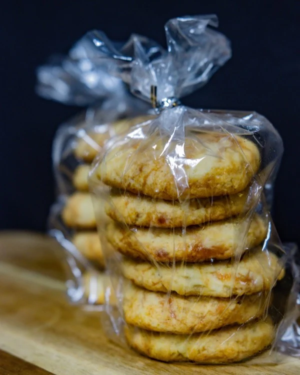 Funda de galletas de la casa recién empacadas