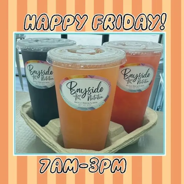 Bayside Nutrition Instagram post — loaded tea and shake