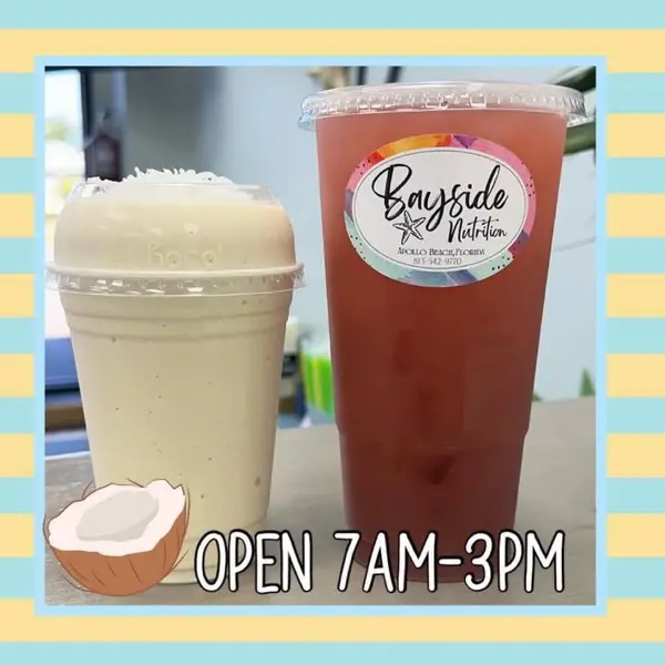 Bayside Nutrition Instagram post — loaded tea and shake combo