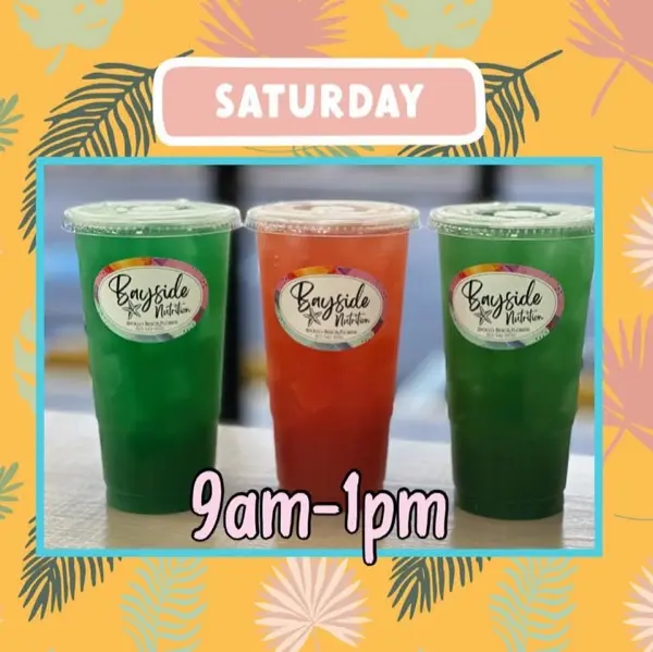 Bayside Nutrition Instagram post — loaded tea and shake