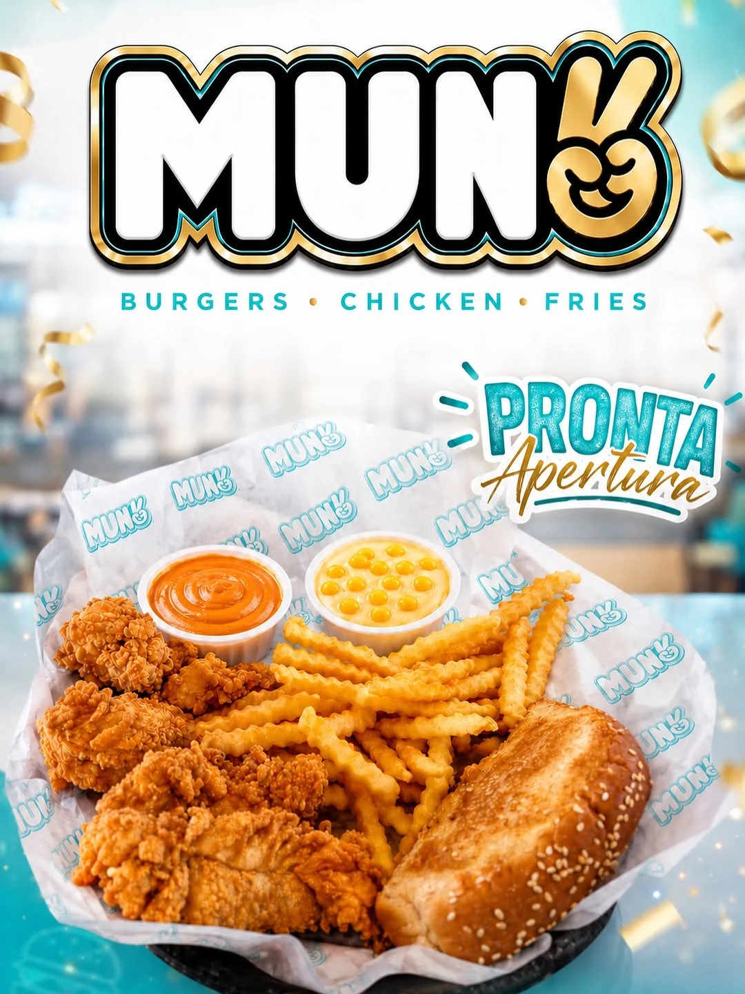 Chicken fingers y papas crinkle — pronta apertura Mun2