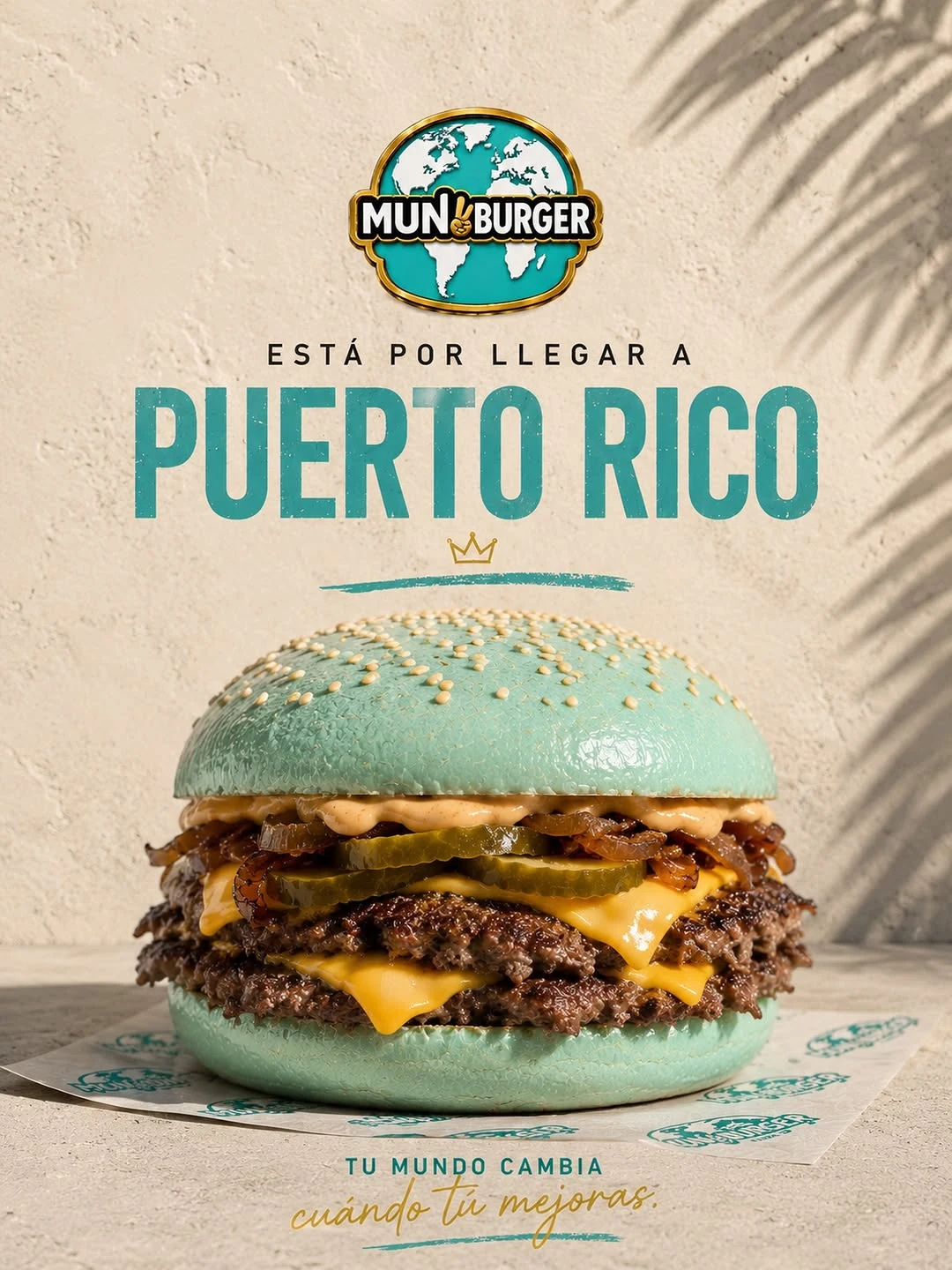 Mun2 Burger está por llegar a Puerto Rico — pan teal